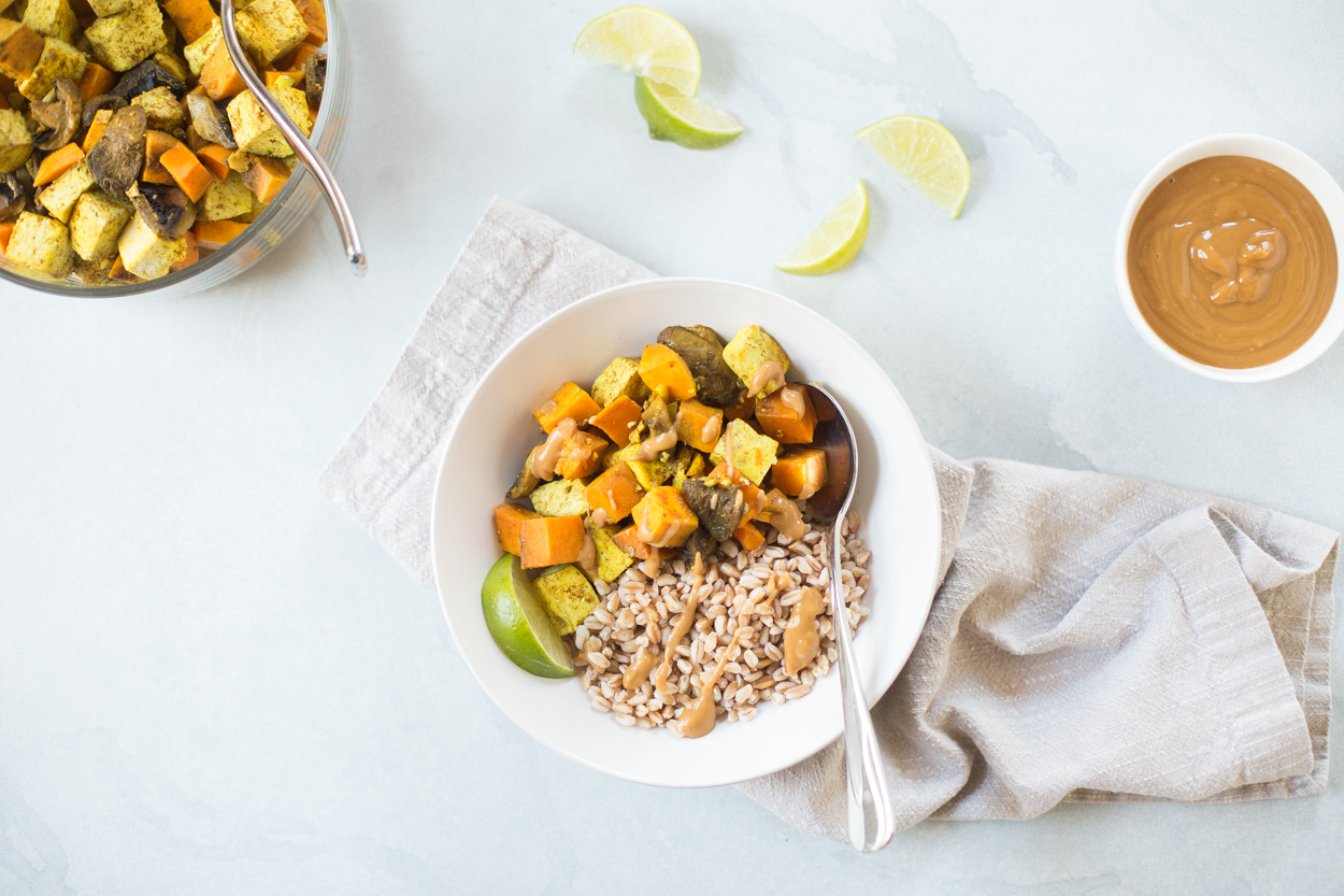 Roasted Tofu and Vegetable Farro Bowls Cook Smarts