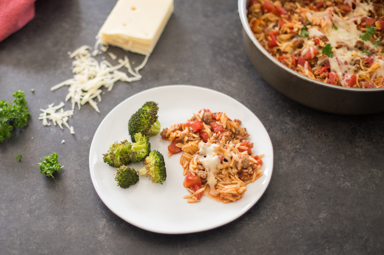 Sausage and Cheese Baked Orzo | Cook Smarts