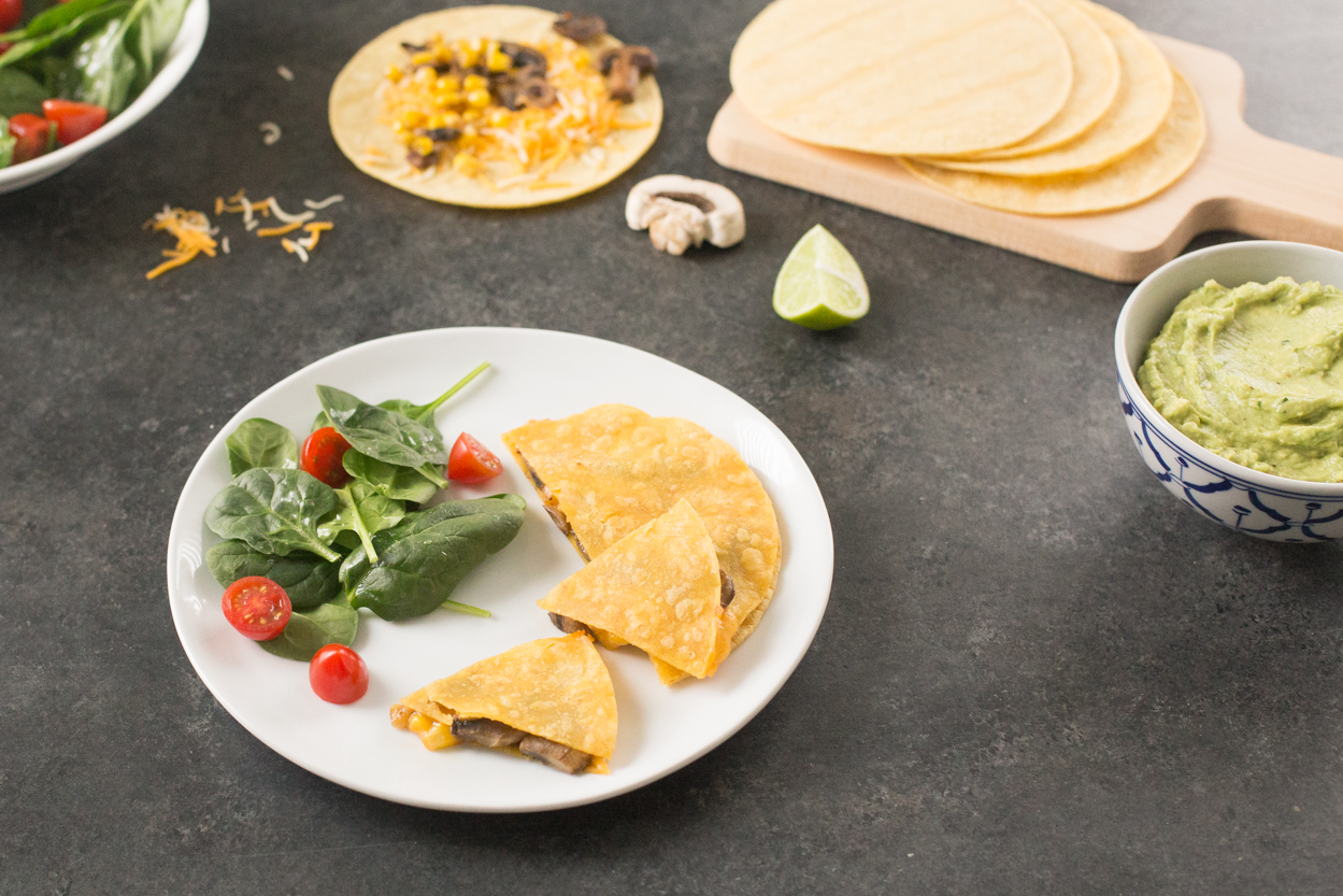 Mushroom and Corn Quesadilla | Cook Smarts