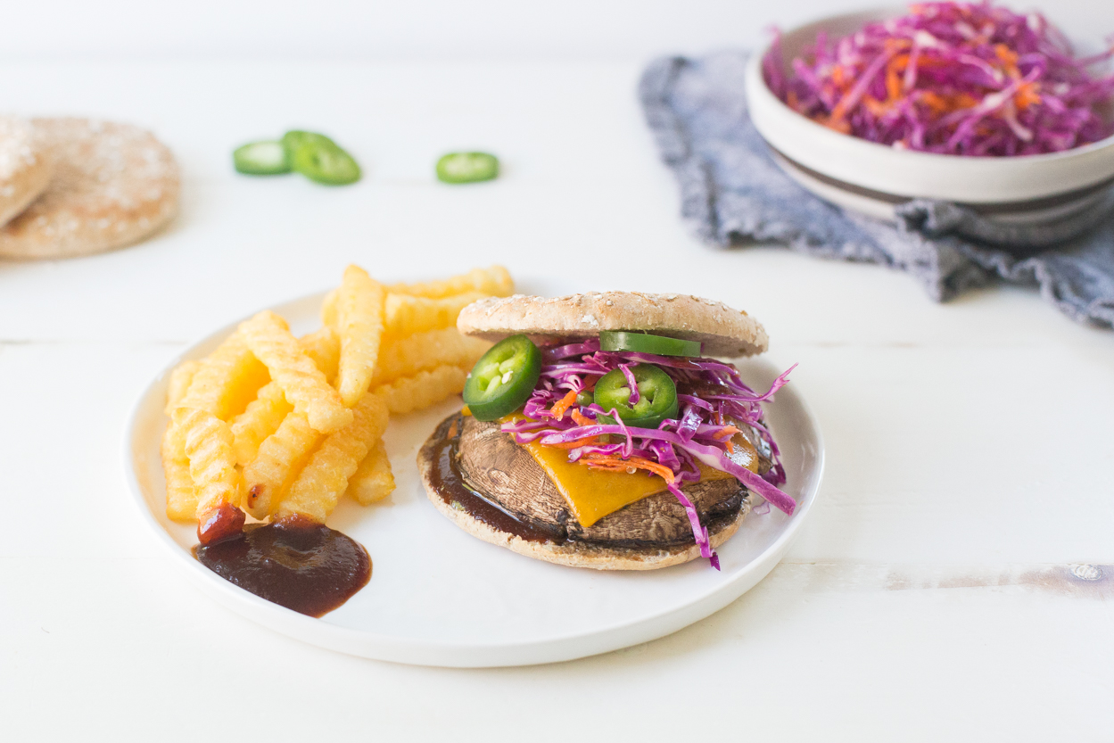 BBQ Portobello Burger with Cheddar | Cook Smarts
