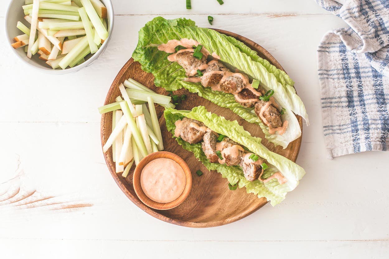 Turkey Meatball Lettuce Cups with Honey Adobo Sauce  | Cook Smarts