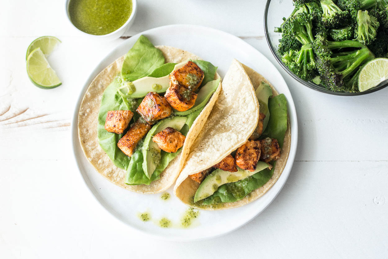 Salmon Tacos with Avocado | Cook Smarts