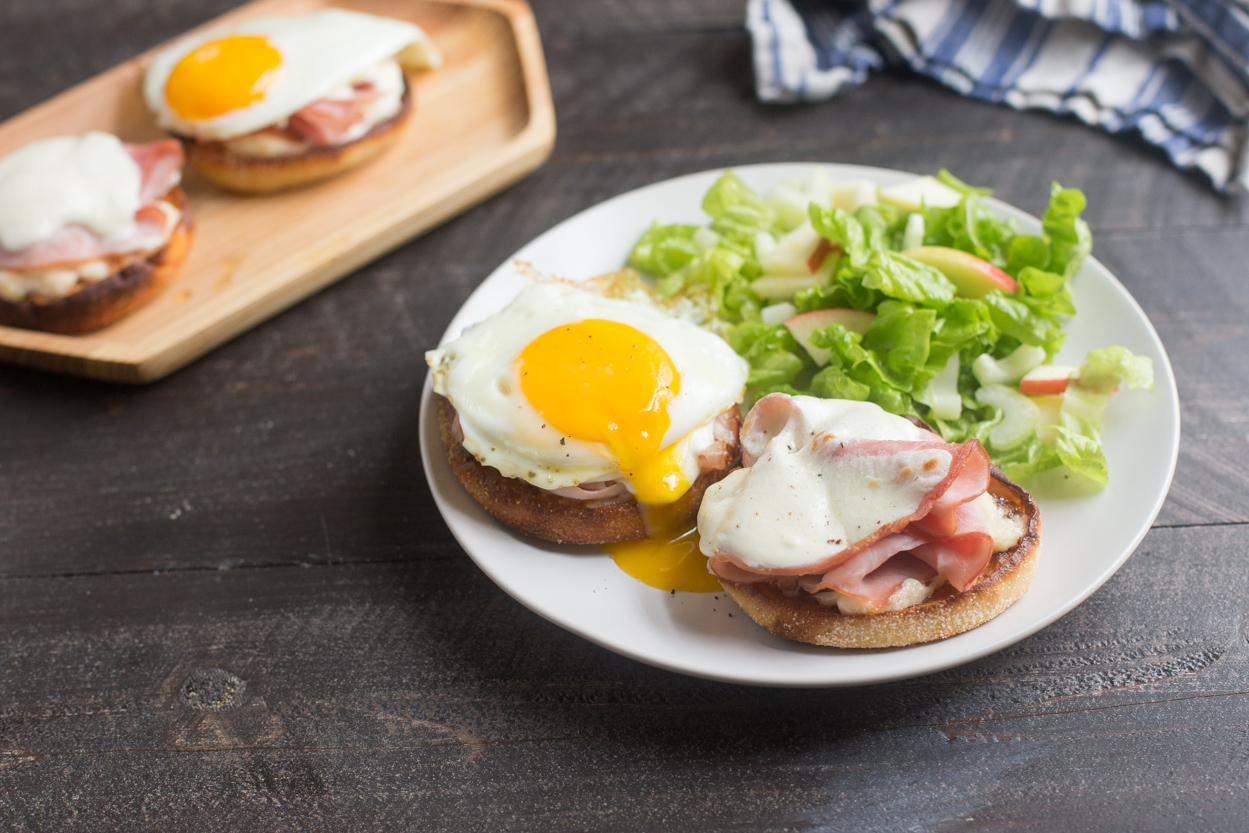 Croque Madame on English Muffins | Cook Smarts