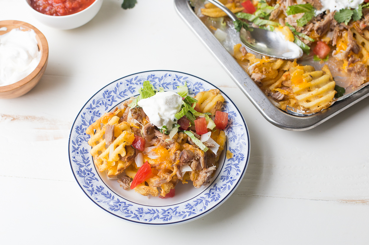 Leftover Carnitas Waffle Fry "Nachos" | Cook Smarts