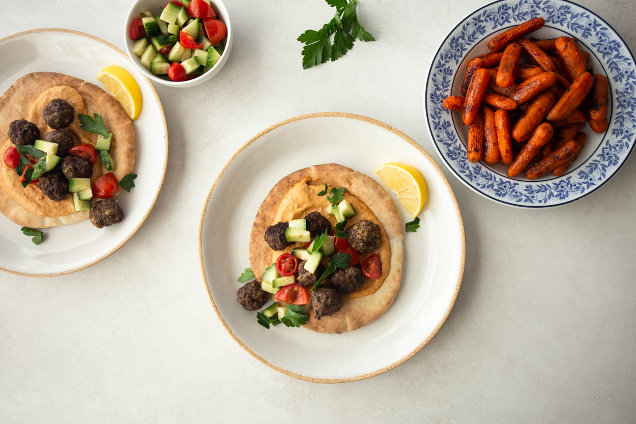 Persian Meatballs in Pita with Harissa Hummus | Cook Smarts