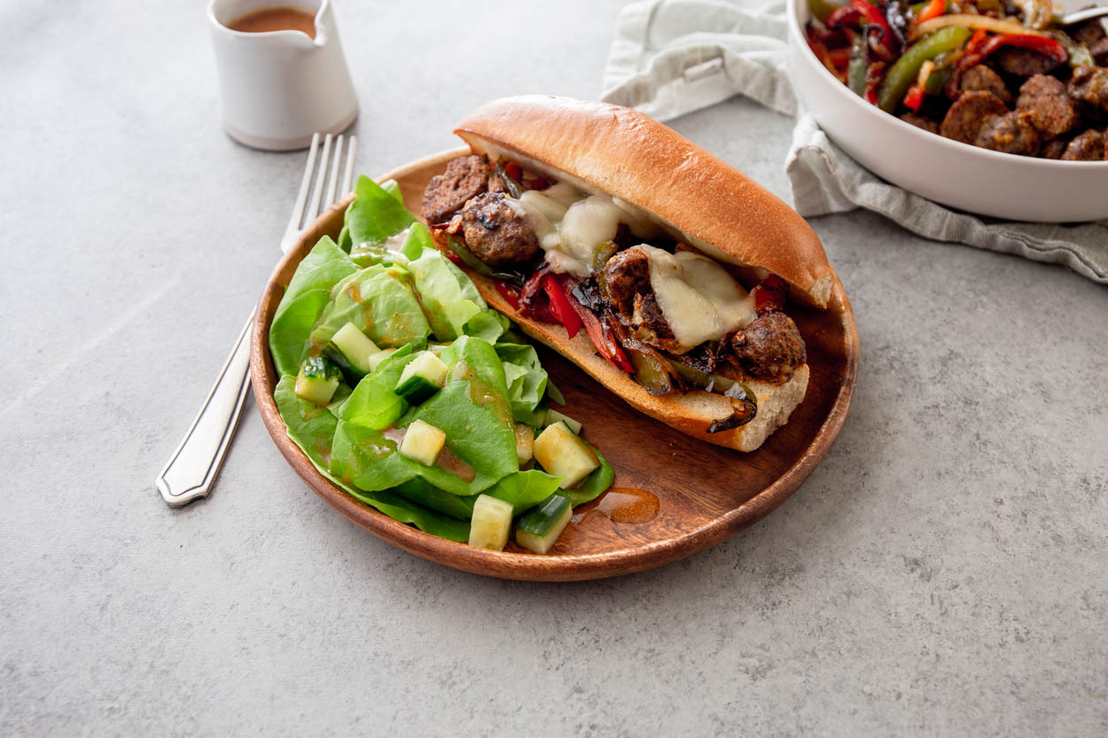 Cajun Meatball Sub with Peppers, Onions, and Cheese Cook Smarts