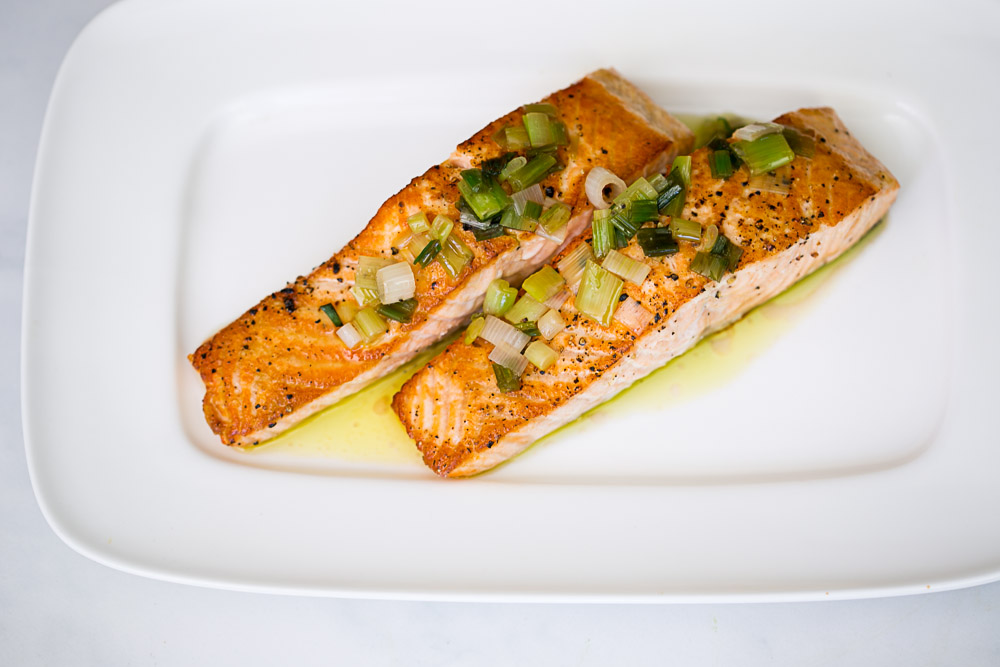 Salmon with Green Onion Vinaigrette Cook Smarts