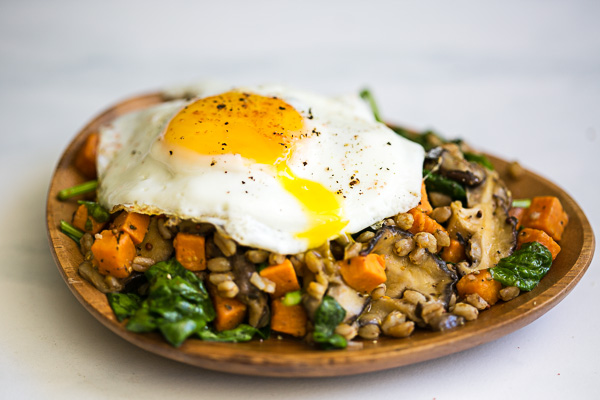 Farro Salad with Sweet Potatoes & Mushrooms | Cook Smarts