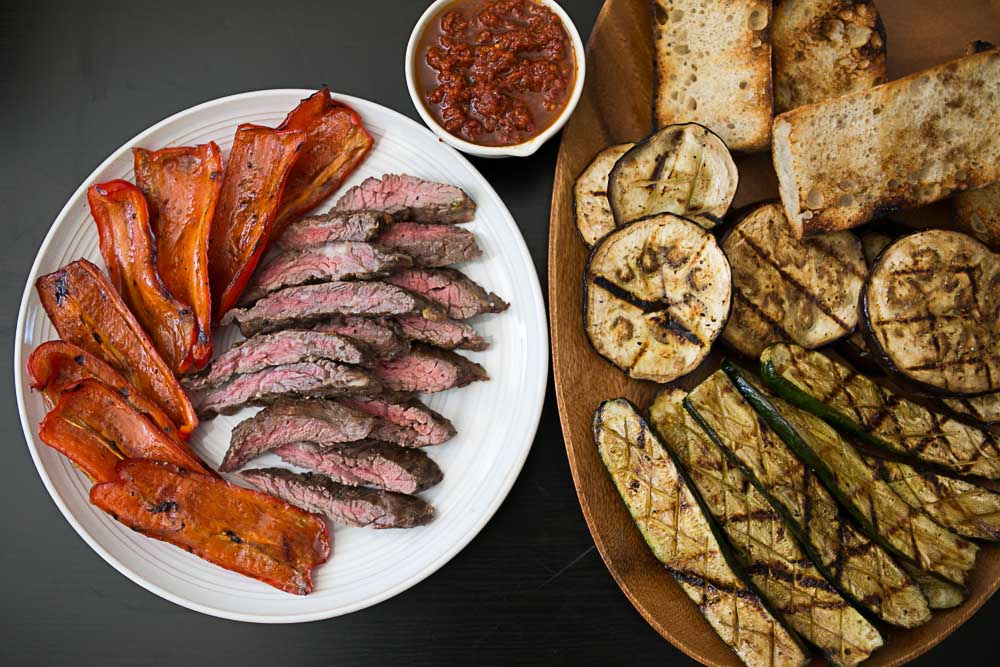Skirt Steak and Vegetable Grill Plate Cook Smarts