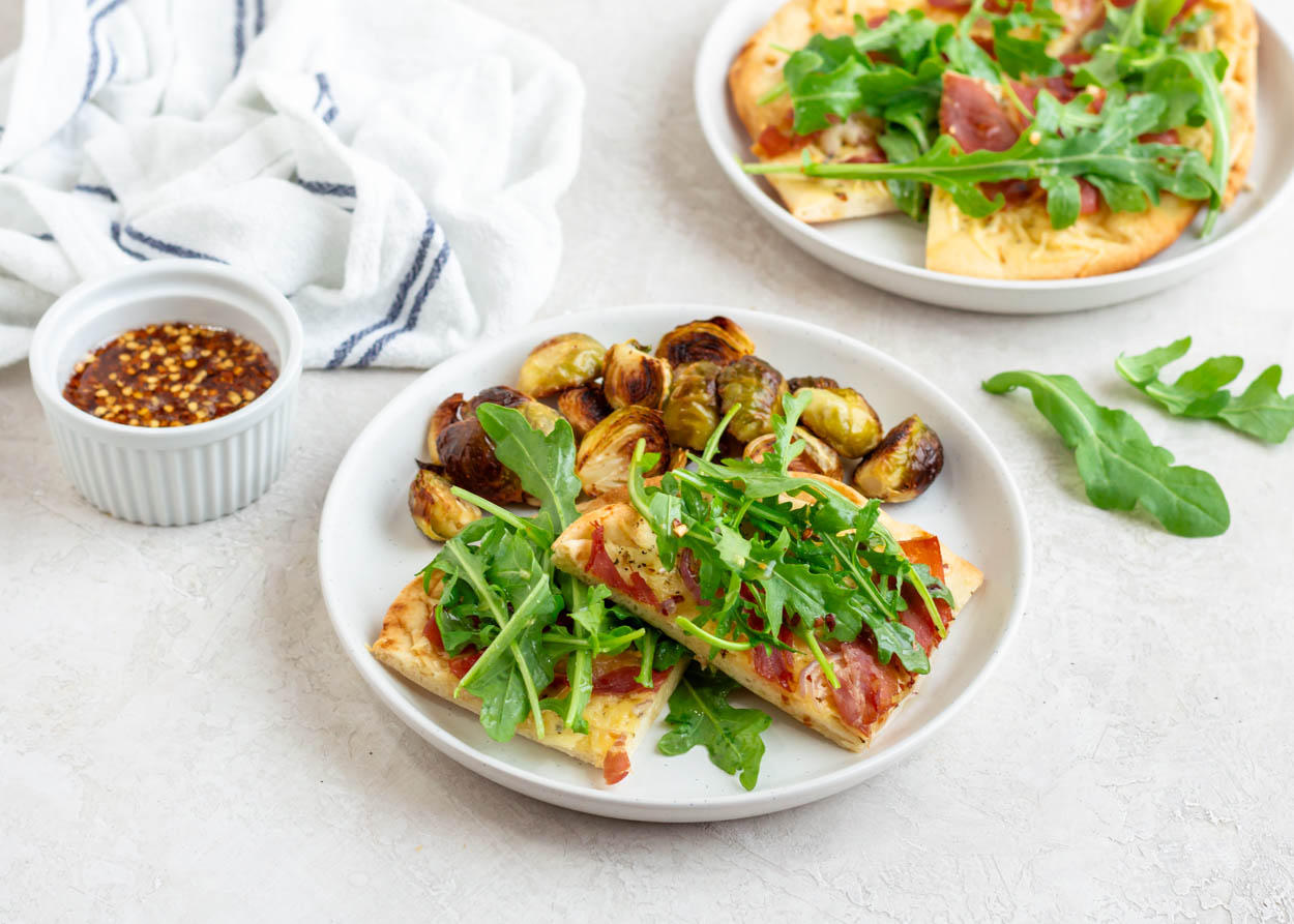 Prosciutto and Gouda Flatbreads | Cook Smarts