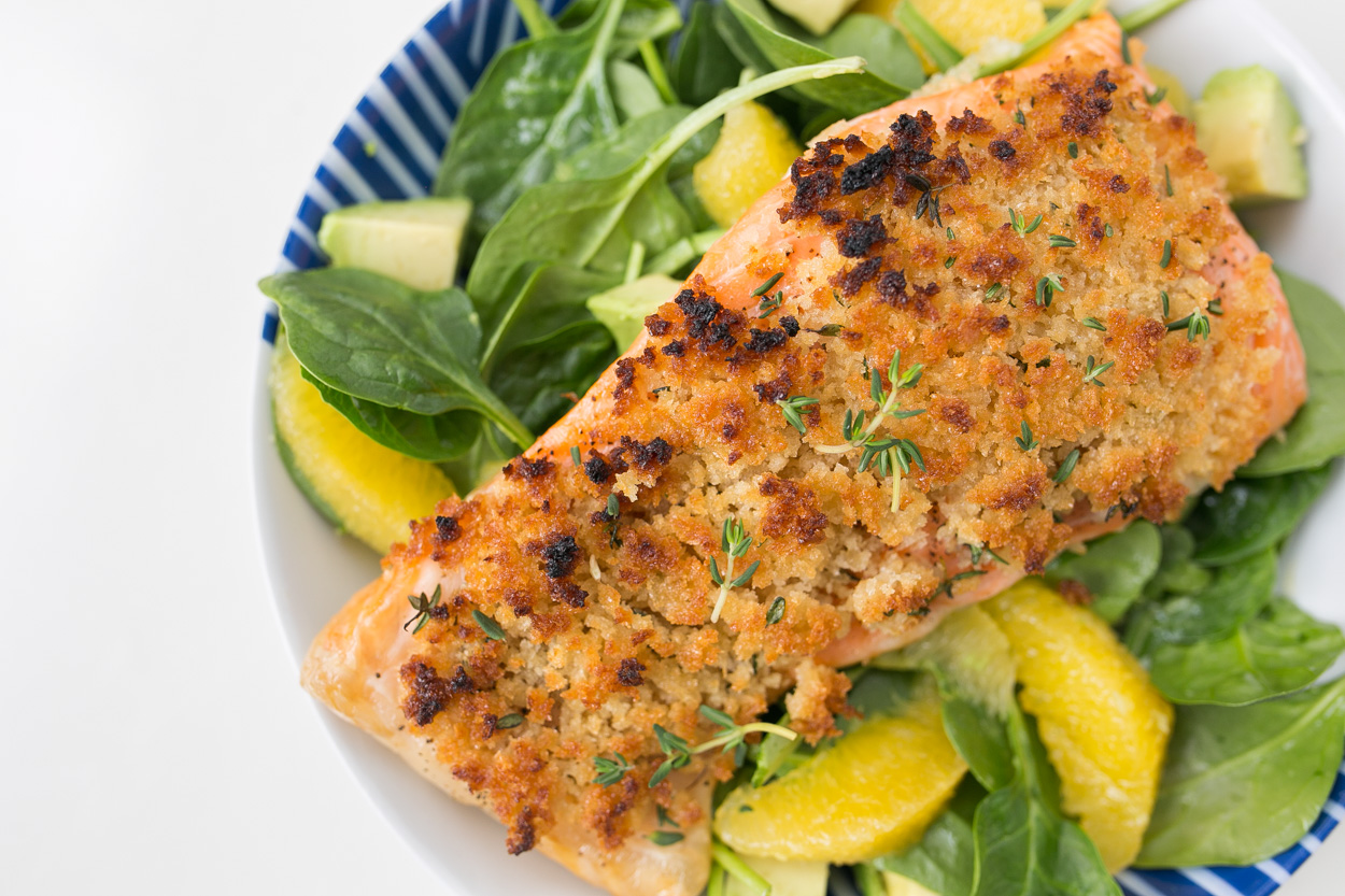 Maple-Thyme Panko Salmon | Cook Smarts
