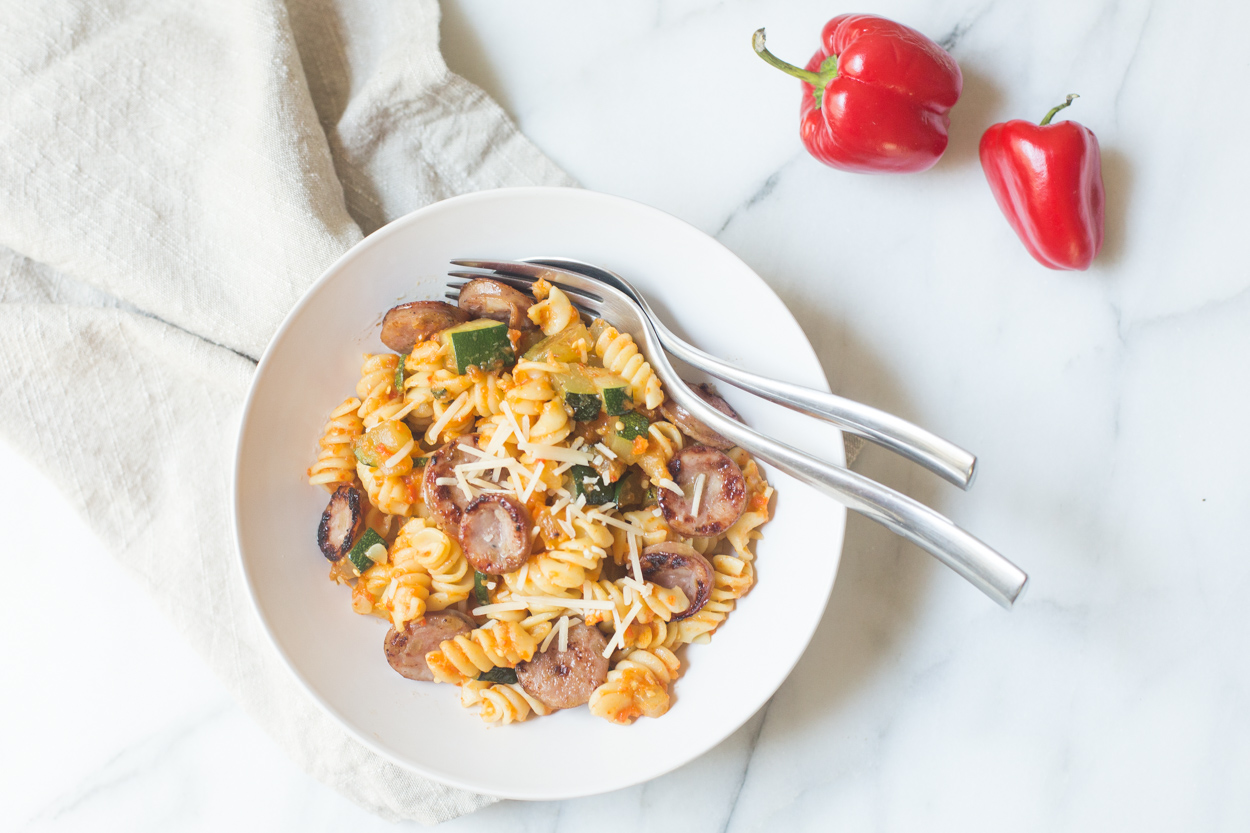 Fusilli with Roasted Red Pepper Sauce | Cook Smarts