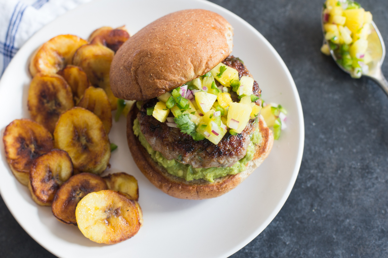 Jerk Pork Burgers with Pineapple Salsa | Cook Smarts