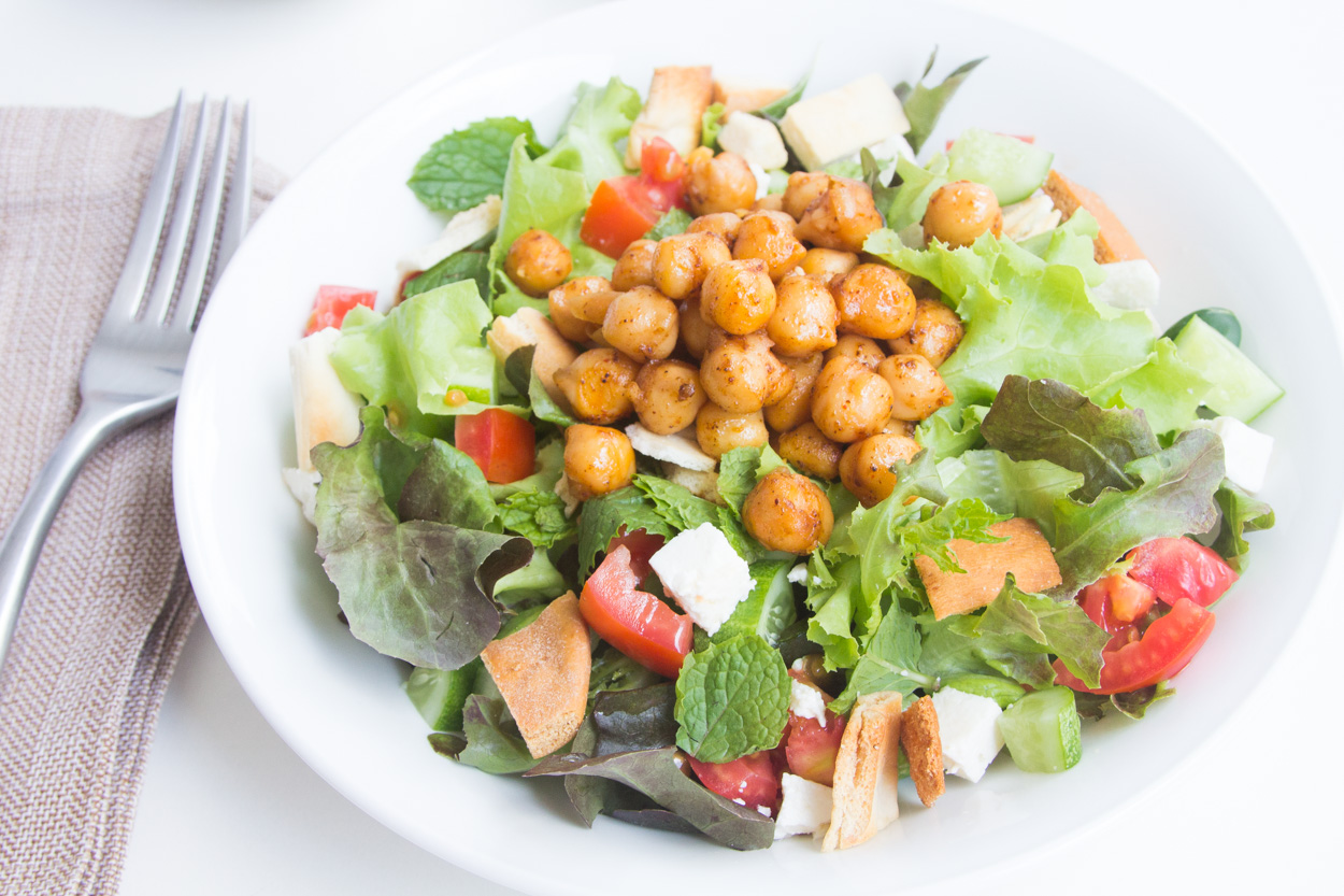 Fattoush with Pan-Fried Chickpeas | Cook Smarts